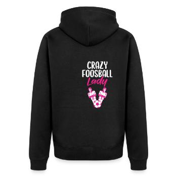 Foosball Lady Women Funny Table Soccer Player - Unisex Premium Bio Zip Hoodie - Schwarz - Hinten - Nico (187cm)