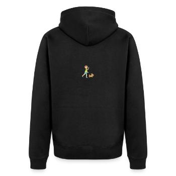 Hund - Unisex Premium Bio Zip Hoodie - Schwarz - Hinten - Nico (187cm)