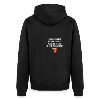 si l'intelligence est une richesse - Veste à capuche bio Premium Unisexe - noir - Dos - Nico (187cm)