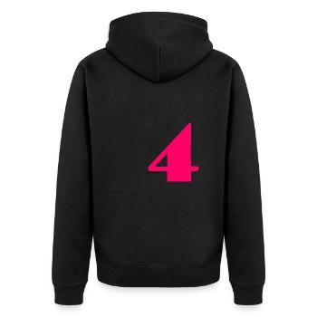4 YEARS,4TH BIRTHDAY,4 BIRTHDAY,4 - Unisex Premium Organic Zip Hoodie - black - Back - Nico (187cm)