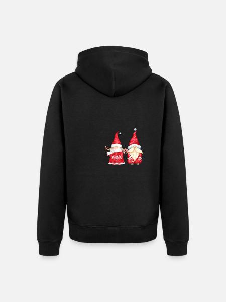 Weihnachten - Merry Christmas - Wichtel - Unisex Premium Bio Zip Hoodie - Schwarz