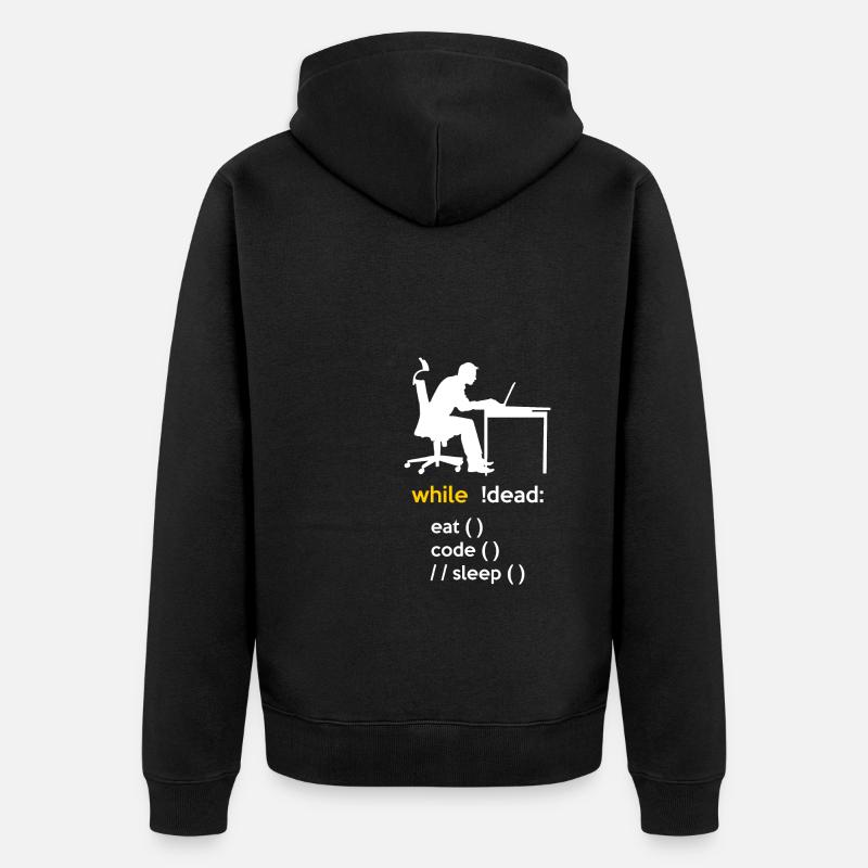 Eat Sleep Code Repeat Coder Programmer Software De - Unisex Premium Bio Zip Hoodie - Schwarz