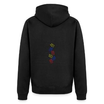 Osterhase Icon Ostern - Unisex Premium Bio Zip Hoodie - Schwarz - Hinten - Nico (187cm)