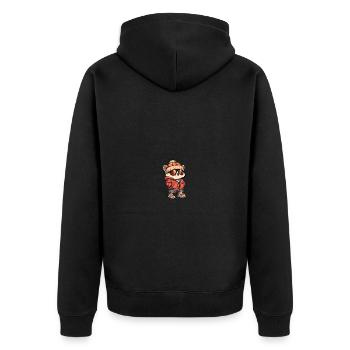 Hérisson Bande dessinée d’hiver - Veste à capuche bio Premium Unisexe - noir - Dos - Nico (187cm)