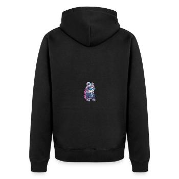 Bande dessinée d’hiver Licorne - Veste à capuche bio Premium Unisexe - noir - Dos - Nico (187cm)