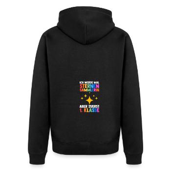 Garderie Sortants Première Primaire Inscription Écolier - Veste à capuche bio Premium Unisexe - noir - Dos - Nico (187cm)