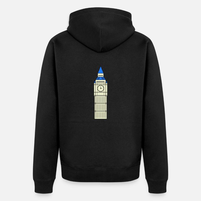 big ben design - Unisex Premium Bio Zip Hoodie - Schwarz