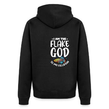I am the flake god to my killifish Design - Unisex Premium Organic Zip Hoodie - black - Back - Nico (187cm)