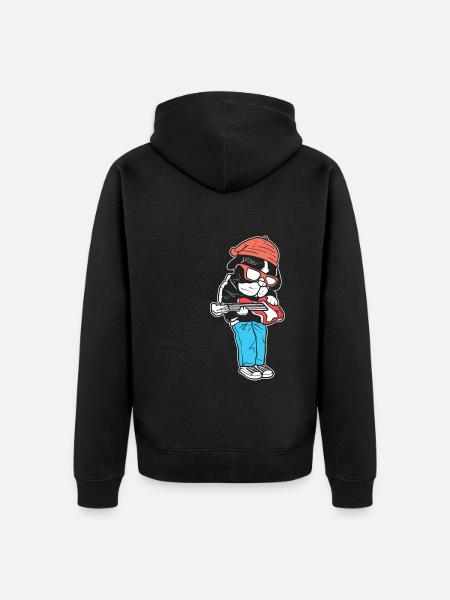 A Rock Star Bandmitglied - Unisex Premium Bio Zip Hoodie - Schwarz