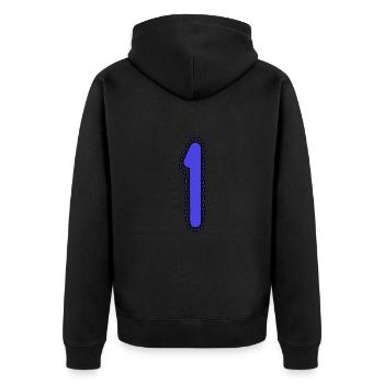 1. 1 YEAR. 1st ANNIVERSARY. 1 YEAR BIRTHDAY - Unisex Premium Organic Zip Hoodie - black - Back - Nico (187cm)