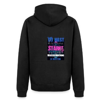 Blume des Lebens - Unisex Premium Bio Zip Hoodie - Schwarz - Hinten - Nico (187cm)