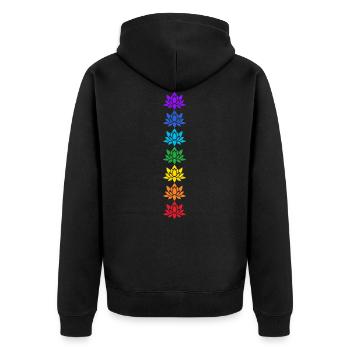 Lotus Blossoms Chakras Yoga Chakra Lotus Flower - Unisex Premium Organic Zip Hoodie - black - Back - Nico (187cm)