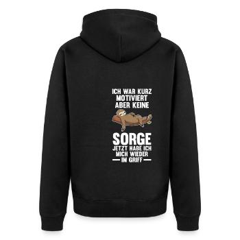 Faultier Faul Faultier-Liebhaber Geschenk - Unisex Premium Bio Zip Hoodie - Schwarz - Hinten - Nico (187cm)