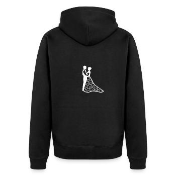 Bride Groom - Unisex Premium Organic Zip Hoodie - black - Back - Nico (187cm)