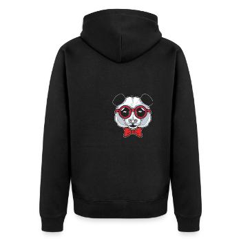 Hipster Panda Stylist Cadeau - Veste à capuche bio Premium Unisexe - noir - Dos - Nico (187cm)