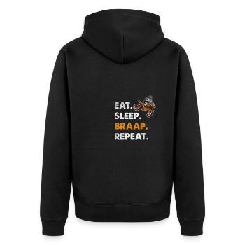 Fun Manger Dormir Braap Répéter Braap Dirt Bikeli - Veste à capuche bio Premium Unisexe - noir - Dos - Nico (187cm)