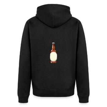 Bierflasche Bier - Unisex Premium Bio Zip Hoodie - Schwarz - Hinten - Nico (187cm)