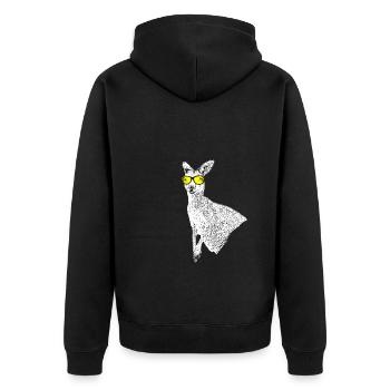 Känguru Tierliebhaber Naturfans Sonnenbrille Kängu - Unisex Premium Bio Zip Hoodie - Schwarz - Hinten - Nico (187cm)