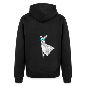 Känguru Tierliebhaber Naturfans Sonnenbrille Kängu - Unisex Premium Bio Zip Hoodie - Schwarz - Hinten - Nico (187cm)