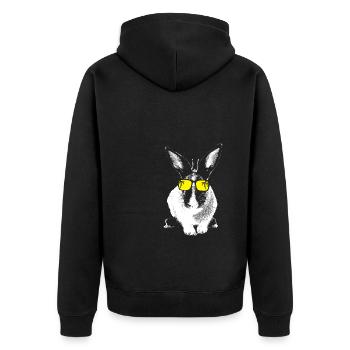 Hase Tierliebhaber Naturfans Sonnenbrille Haustier - Unisex Premium Bio Zip Hoodie - Schwarz - Hinten - Nico (187cm)