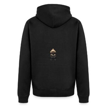 Panther Winter - Unisex Premium Bio Zip Hoodie - Schwarz - Hinten - Nico (187cm)