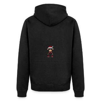 Singe Noël Cool Noël - Veste à capuche bio Premium Unisexe - noir - Dos - Nico (187cm)