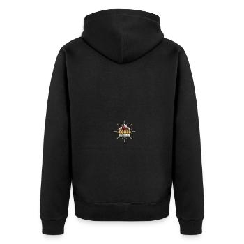 Bowling Bobbi - Unisex Premium Bio Zip Hoodie - Schwarz - Hinten - Nico (187cm)