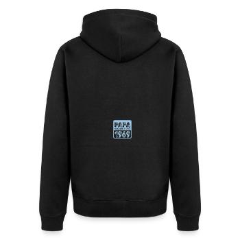 Jahr 1969 - Unisex Premium Bio Zip Hoodie - Schwarz - Hinten - Nico (187cm)