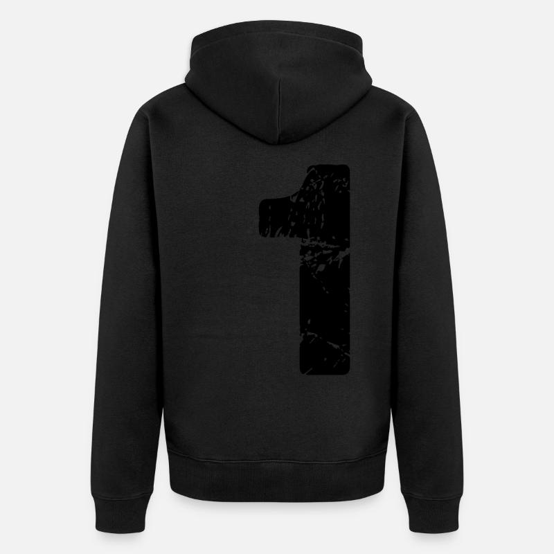 Maillot à 1 numéro - Veste à capuche bio Premium Unisexe - noir
