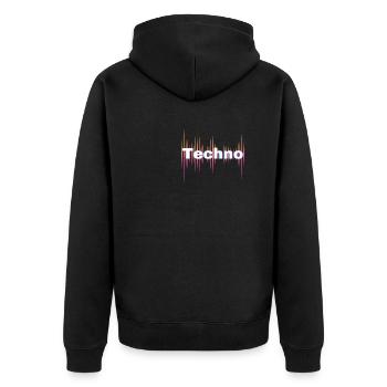 Techno - Veste à capuche bio Premium Unisexe - noir - Dos - Nico (187cm)