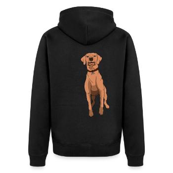 Rhodesian Ridgeback - Unisex Premium Organic Zip Hoodie - black - Back - Nico (187cm)