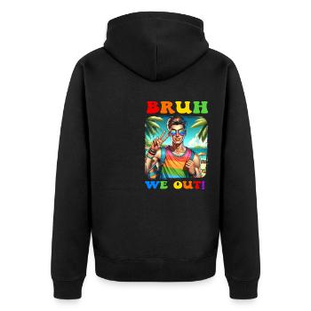 Pride Gay CSD Love LGBTQ Colors of the Rainbow - Unisex Premium Organic Zip Hoodie - black - Back - Nico (187cm)