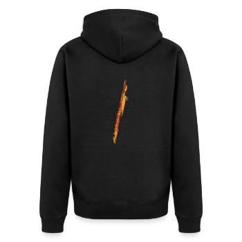 Querflöte - Unisex Premium Bio Zip Hoodie - Schwarz - Hinten - Nico (187cm)