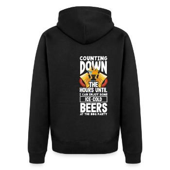 Je peux déguster des bières glacées à la soirée barbecue - Veste à capuche bio Premium Unisexe - noir - Dos - Nico (187cm)