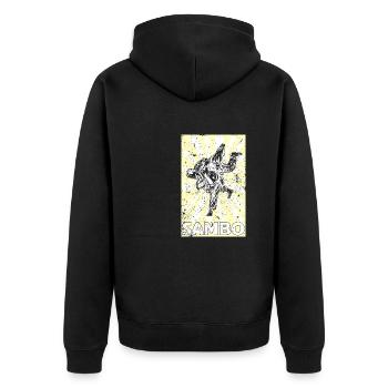 Sambo, Russie, Arts martiaux, Sport de l’URSS - Veste à capuche bio Premium Unisexe - noir - Dos - Nico (187cm)