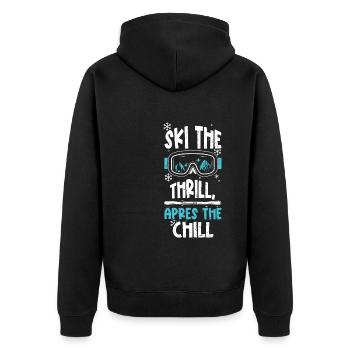 Skiez le frisson, après le froid - Veste à capuche bio Premium Unisexe - noir - Dos - Nico (187cm)