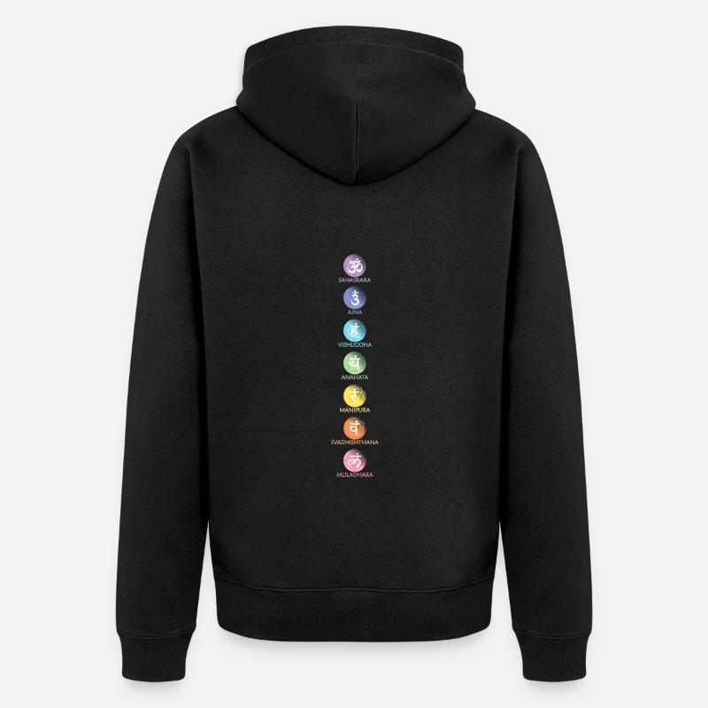 Die Sieben Chakren - Unisex Premium Bio Zip Hoodie - Schwarz