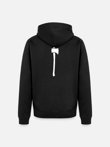 Axt Holzhacker silhouette - Unisex Premium Bio Zip Hoodie - Schwarz