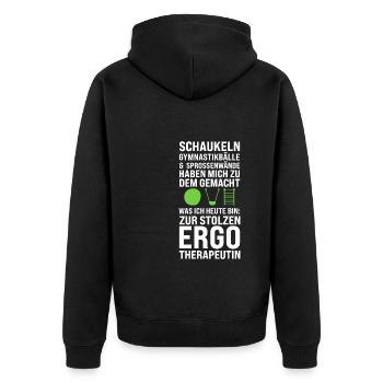 Ergotherapeutin Beruf Ergotherapie Geschenk - Unisex Premium Bio Zip Hoodie - Schwarz - Hinten - Nico (187cm)