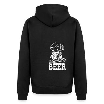Beer Bear Beer Fans Animal Lover Nature Beer Drink - Unisex Premium Organic Zip Hoodie - black - Back - Nico (187cm)