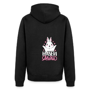 Mama Hase Muttertagsgeschenk Ostern Hasen Mama - Unisex Premium Bio Zip Hoodie - Schwarz - Hinten - Nico (187cm)