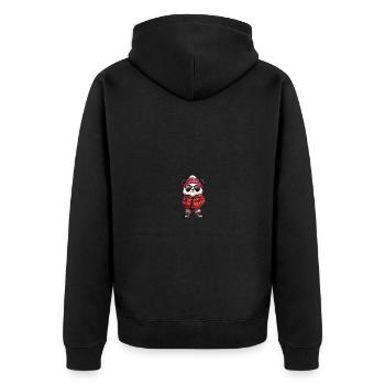 Panda Winter - Unisex Premium Bio Zip Hoodie - Schwarz - Hinten - Nico (187cm)