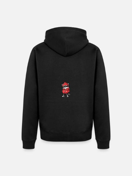 Raccoon Winter Comic - Unisex Premium Organic Zip Hoodie - black
