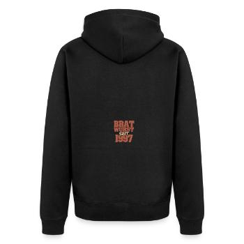 Barbecue 1997 - Unisex Premium Bio Zip Hoodie - Schwarz - Hinten - Nico (187cm)