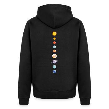 Solar System - Unisex Premium Organic Zip Hoodie - black - Back - Nico (187cm)