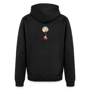 Cadeau de ballon de hérisson - Veste à capuche bio Premium Unisexe - noir - Dos - Nico (187cm)