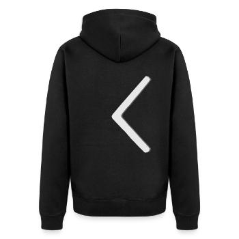 Futhark Runic Alphabet Kaunaz - Unisex Premium Organic Zip Hoodie - black - Back - Nico (187cm)