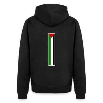Free palestine - Unisex Premium Bio Zip Hoodie - Schwarz - Hinten - Nico (187cm)