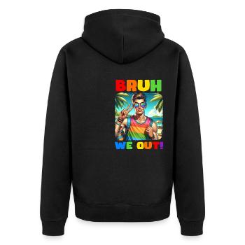 Pride Gay CSD Love LGBTQ Colors of the Rainbow - Unisex Premium Organic Zip Hoodie - black - Back - Nico (187cm)