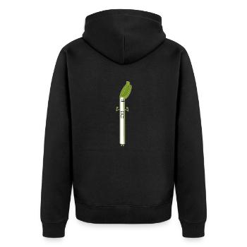 funny leek - Unisex Premium Organic Zip Hoodie - black - Back - Nico (187cm)